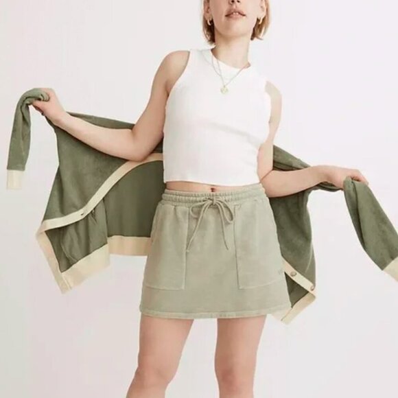 Madewell MWL Pull-on Mini Skirt In Green Size Small - Picture 1 of 9
